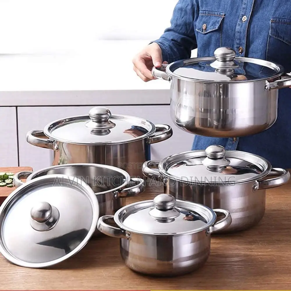 Nonstick Cookware Set 4-Piece Stainless Steel Pot