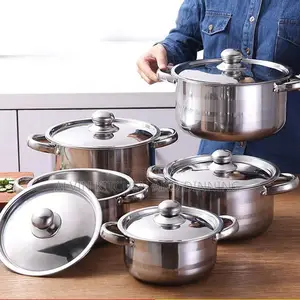 Nonstick Cookware Set 4-Piece Stainless Steel Pot