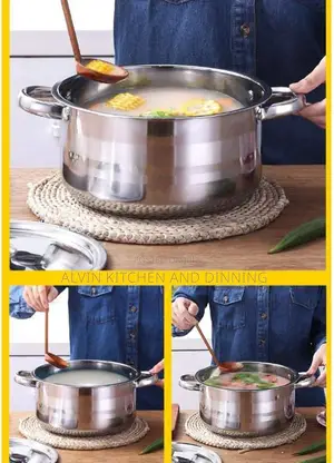 Nonstick Cookware Set 4-Piece Stainless Steel Pot