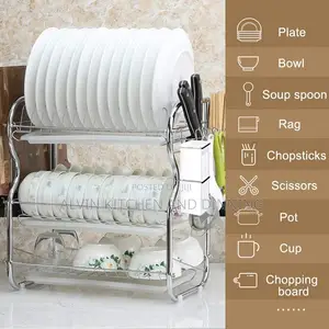 3 Tier Kitchen Chrome Dish Drainer