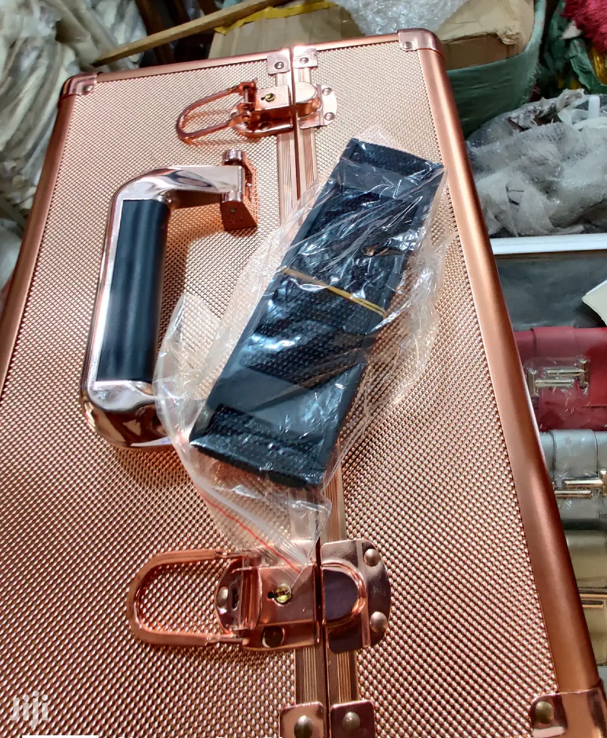 Heavy Travel Makeup Box With Cross Shoulder Carrying Strap