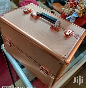 Heavy Travel Makeup Box With Cross Shoulder Carrying Strap