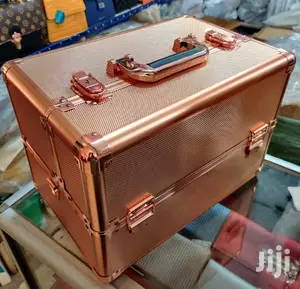 Heavy Travel Makeup Box With Cross Shoulder Carrying Strap