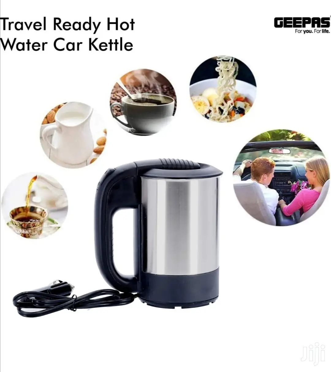 Geepas Stainless Steel Car 12V DC Kettle
