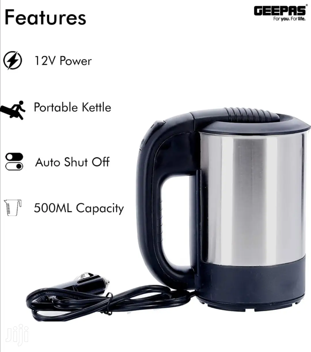Geepas Stainless Steel Car 12V DC Kettle