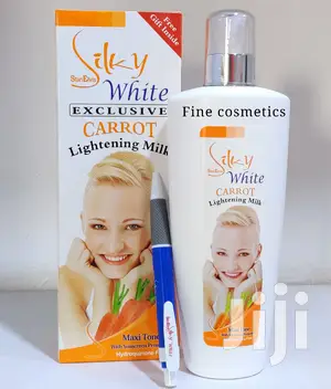 Silky White Exclusive Carrot Lightening Body Milk Lotion+Pen