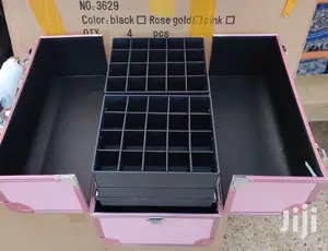 Beauty Makeup Box Cosmetics Case 3-Trays Jewelry Storage