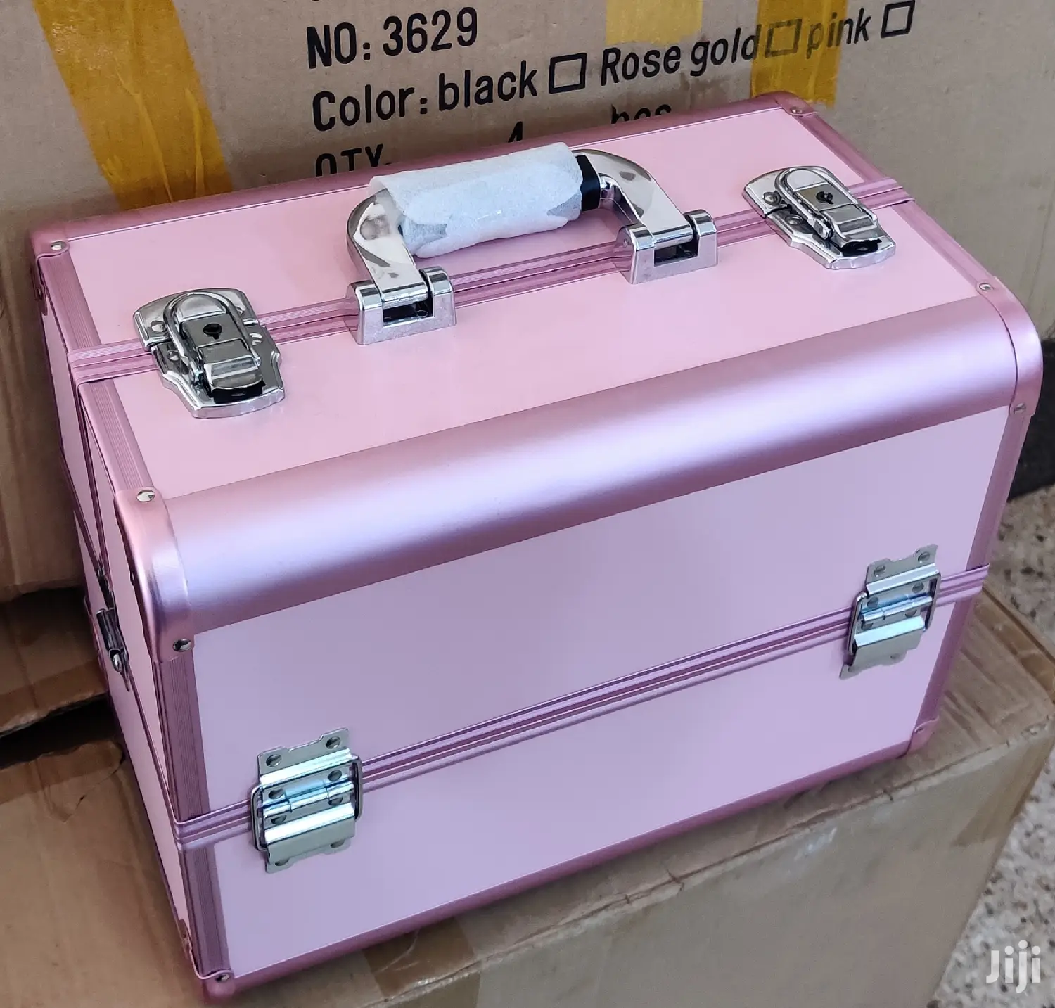 Beauty Makeup Box Cosmetics Case 3-Trays Jewelry Storage