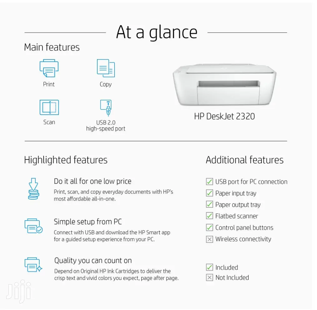Hp Deskjet 2320 All-in-One Printer -Print, Scan, and Copy