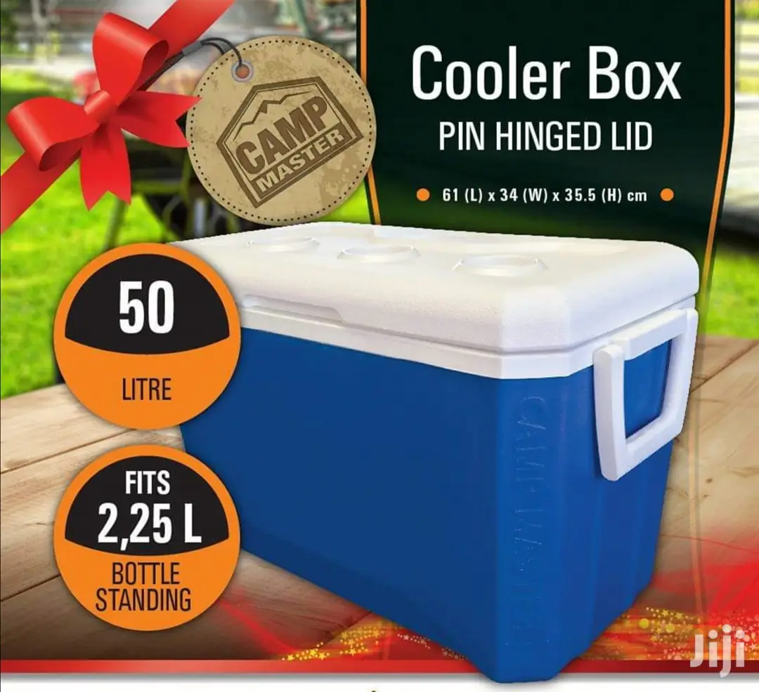 Campmaster 50L Blue Hard Cooler Box With Pin Hingled Lid