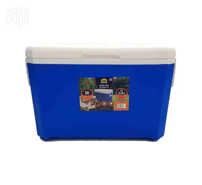 Campmaster 50L Blue Hard Cooler Box With Pin Hingled Lid
