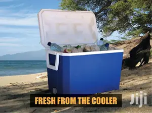 Campmaster 50L Blue Hard Cooler Box With Pin Hingled Lid