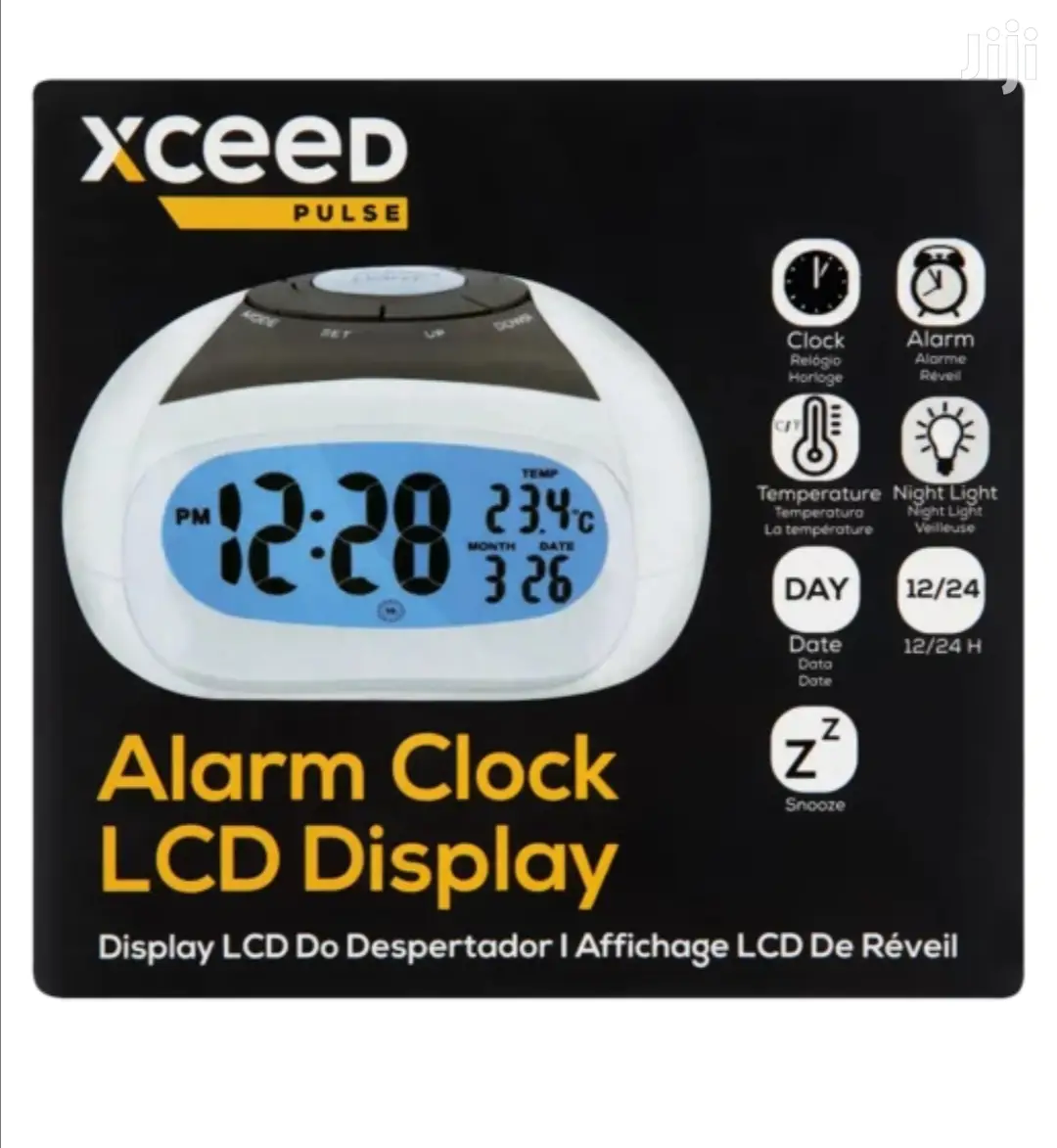 Xceed Pulse Talking Alarm Clock Temperature LCD Display