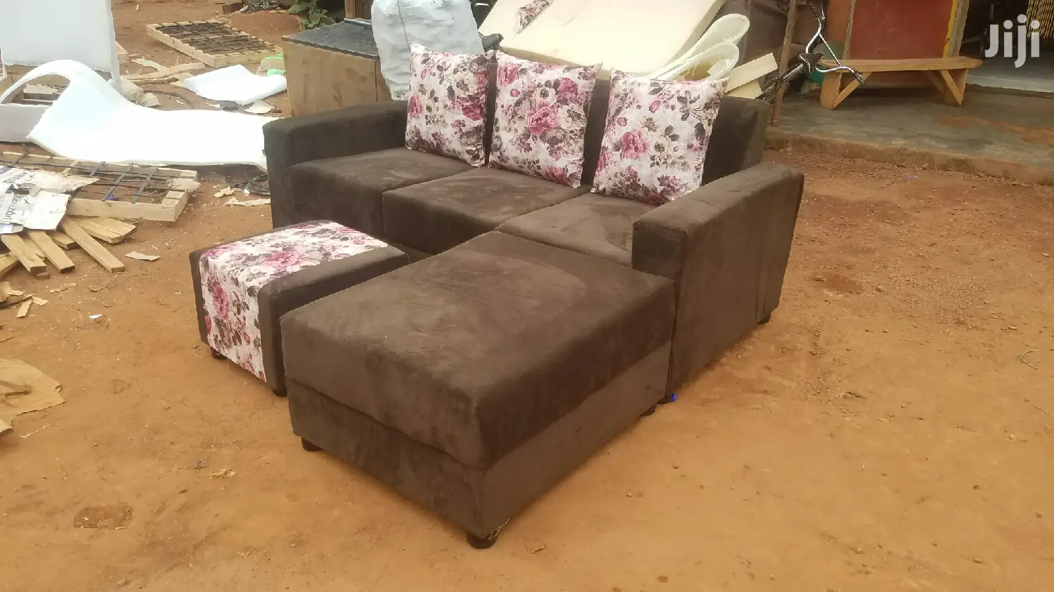 Mini L Brown Sofa