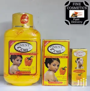 PIMENT Doux Strong Whitening Set of ; Lotion, Soap and Serum