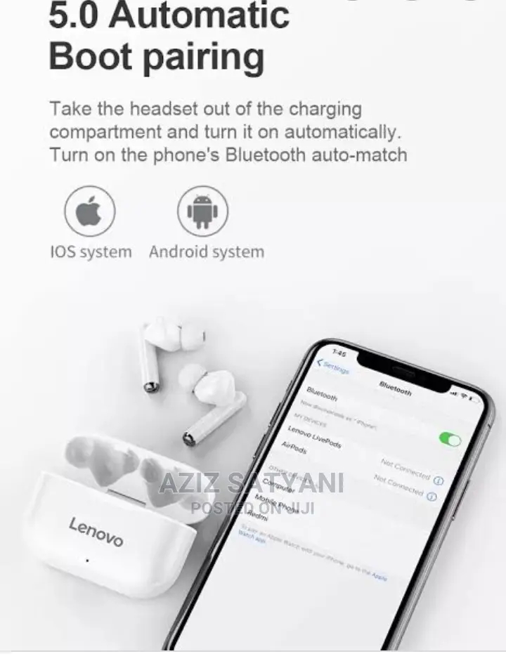 LENOVO Livepods Lp1 Tws Hands-Free Waterproof Headset