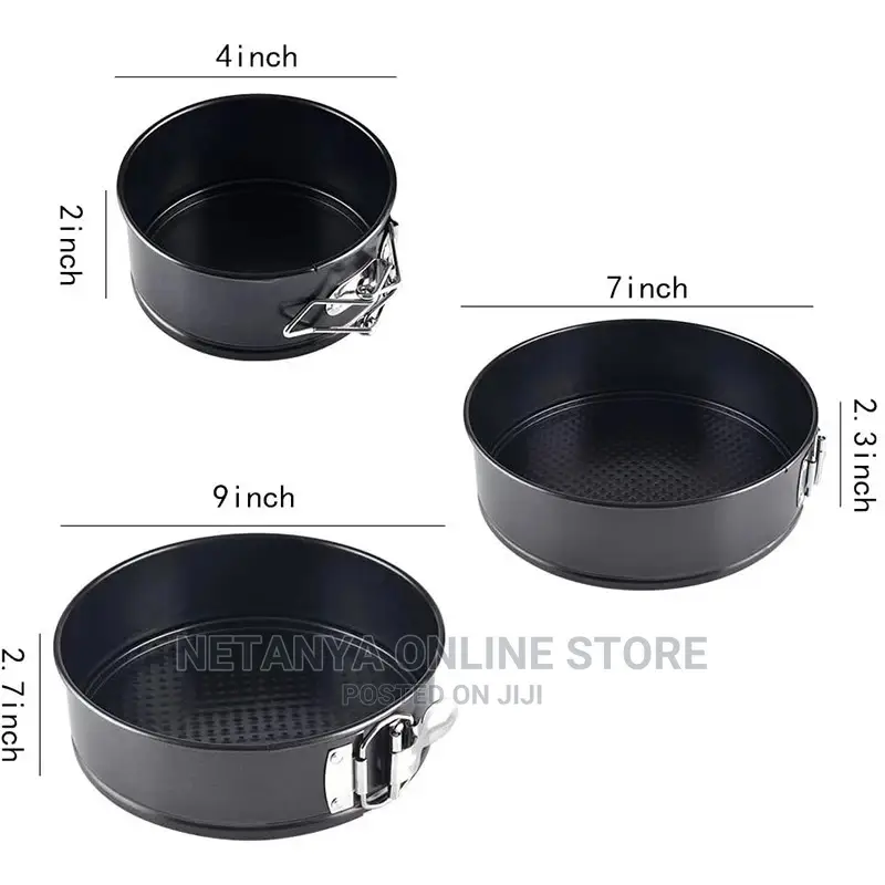 3pcs Round Cake Moulds.