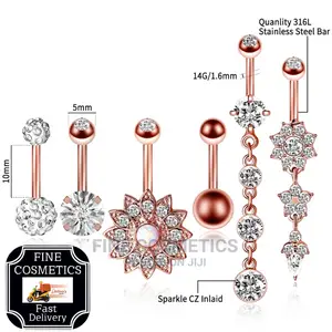 1pc Bellybutton Ring Surgical Steel Navel Jewelry For Girls