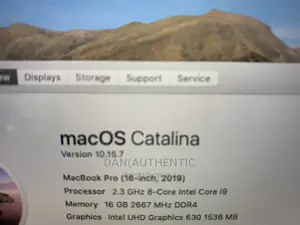 Laptop Apple MacBook 2019 16GB Intel Core I9 SSD 1T