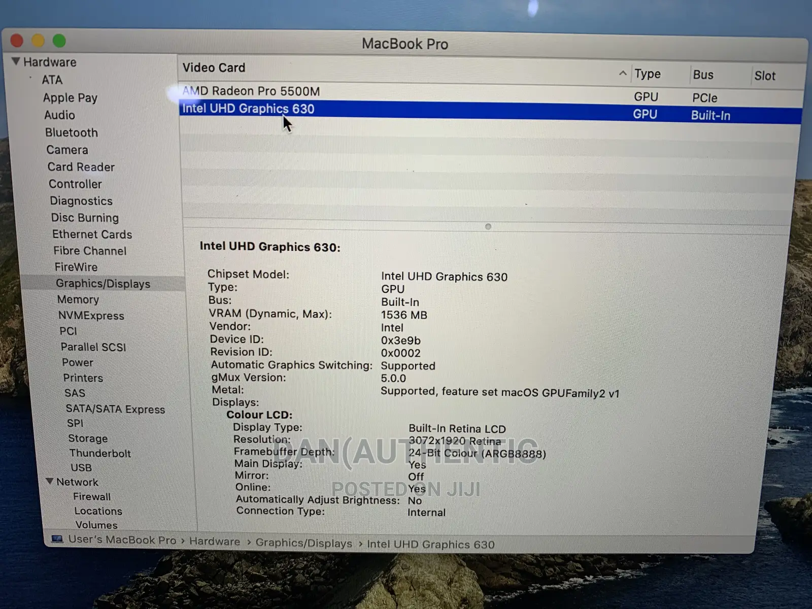 Laptop Apple MacBook 2019 16GB Intel Core I9 SSD 1T