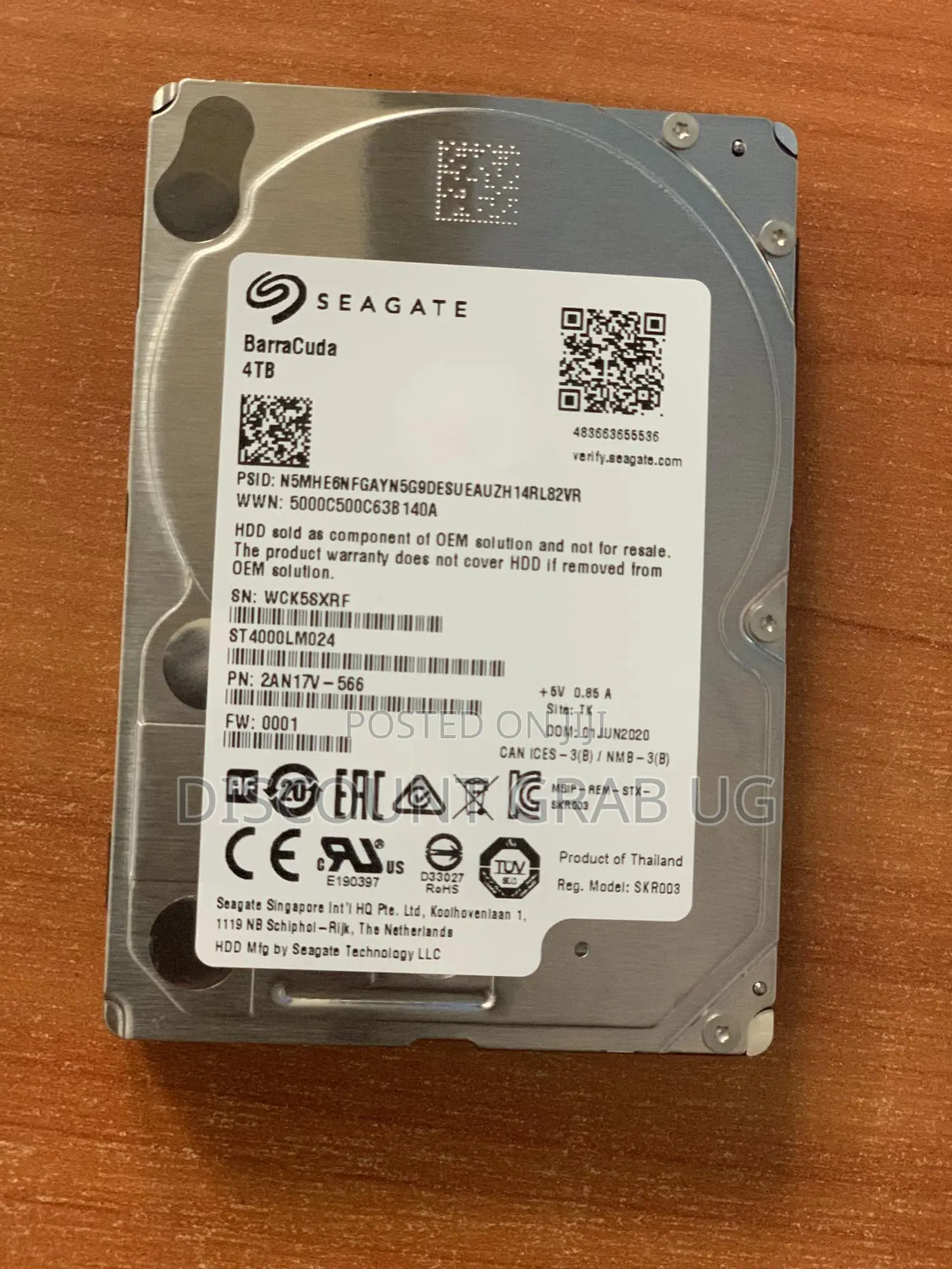 Seagate 4TB 2.5” Laptop Internal Harddrive