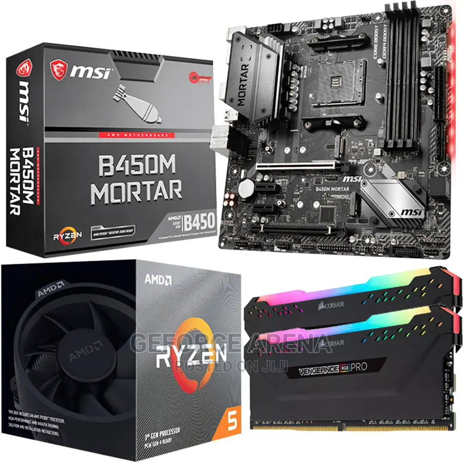 Msi B450 Mortar Max + Ryzen 5 5600x + Corsair 32gb Ram - Board+Cpu+Ram