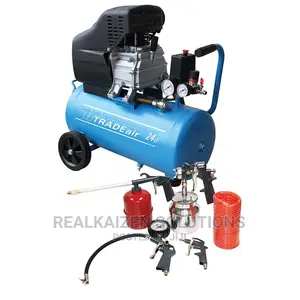TRADEAIR 24L 5pc Kit Lubricated Air Compressor 1.1kw