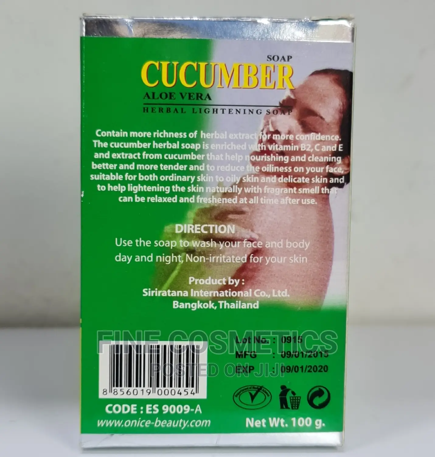 O'nice Anti Bacterial Herbal Cucumber Whitening Soap