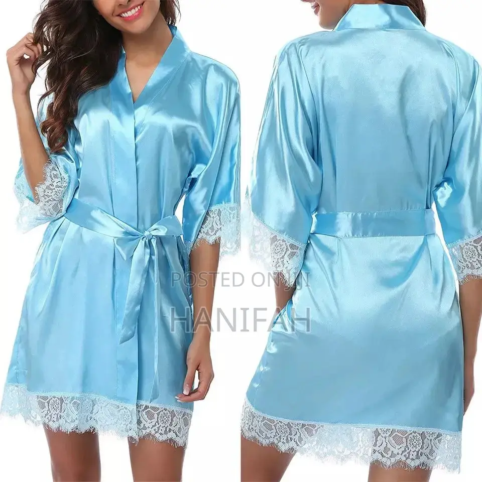 Satin Silk Lace Robe Sleep Wear