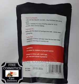 Flat Tummy Tea 28 Days Detox With Moringa, Slimming Tea Bag
