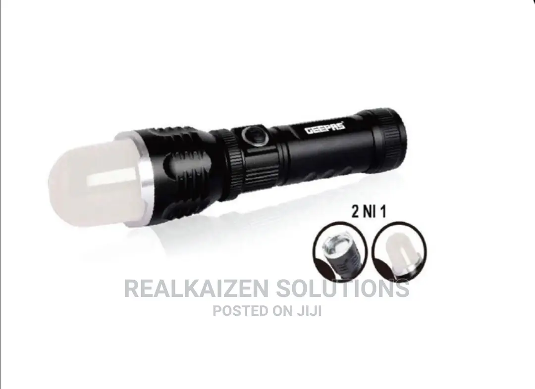 Geepas 2 In1 Rechargeable Led Flashlight