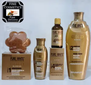 Pure White Gold Glowing Set of Lotion, Serum, Oil and Soap