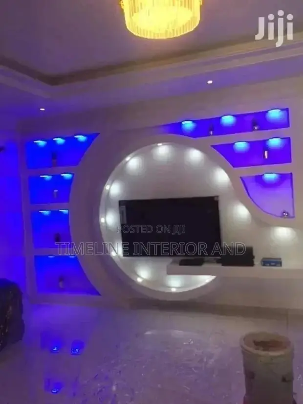 Gypsum TV Wall Unit Decorations