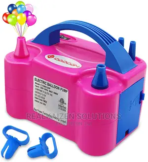 Portable Electric Dual Nozzle Rose Red Balloon Blow Pump