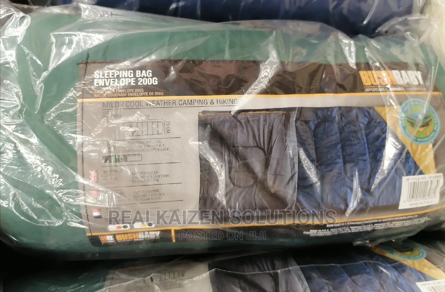 Bush Baby Comfortable Envelope Sleeping Bag 200g
