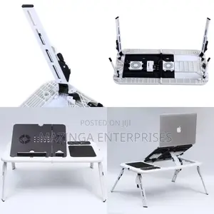 Potable E-laptop Table Stand (With Foldable USB Cooling Bed)