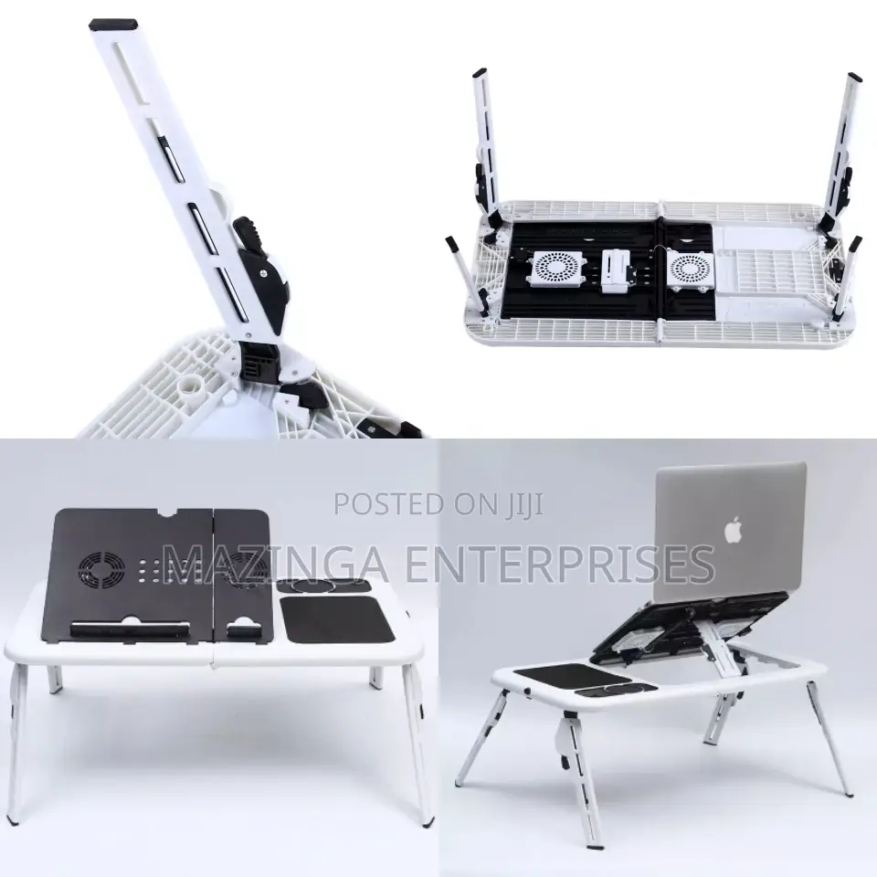Potable E-laptop Table Stand (With Foldable USB Cooling Bed)