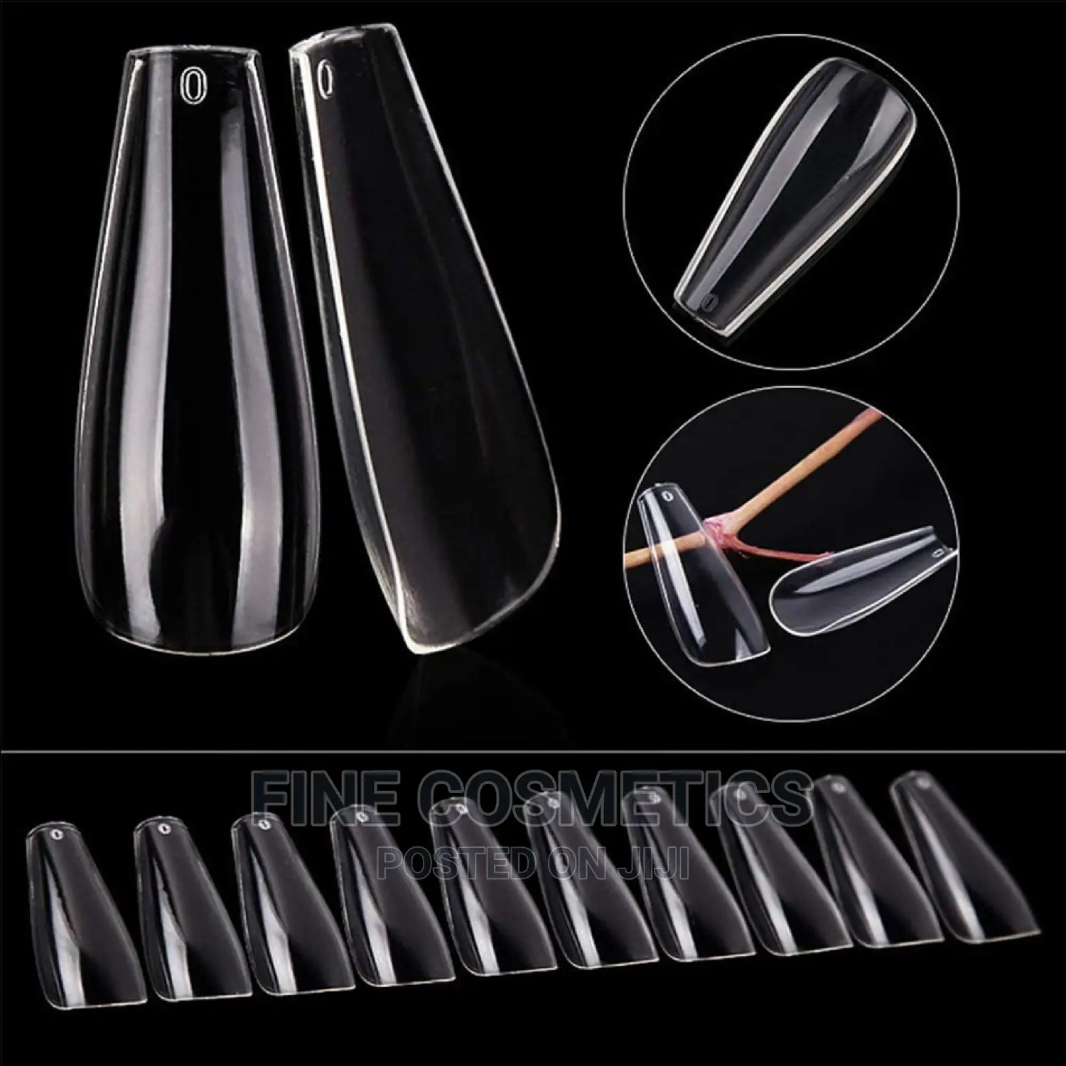 500pcs Clear Long Coffin Nails Full Cover Press on Nails