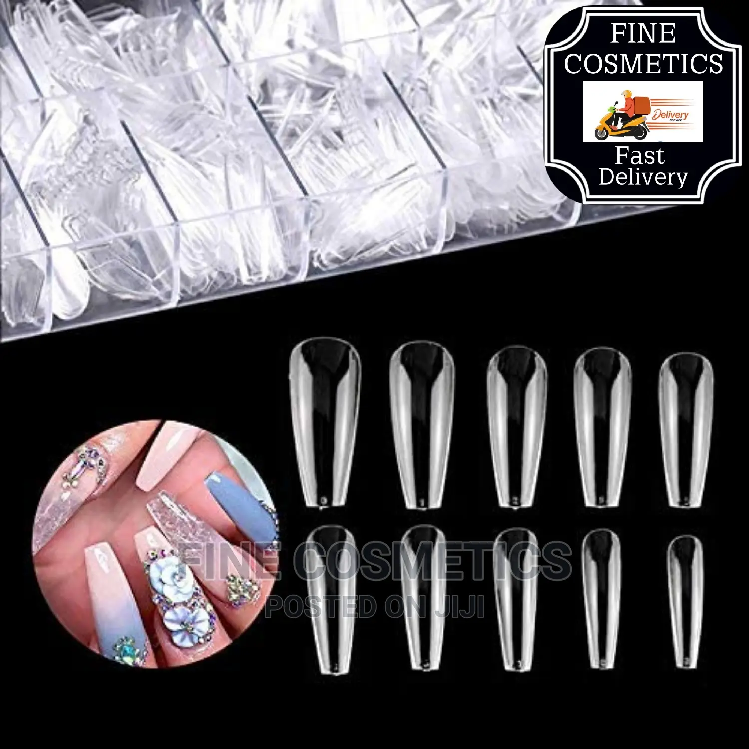 500pcs Clear Long Coffin Nails Full Cover Press on Nails
