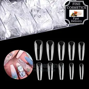 500pcs Clear Long Coffin Nails Full Cover Press on Nails
