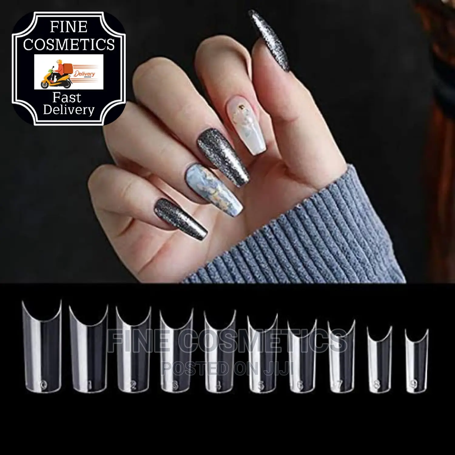 500pcs Clear Long Coffin Nails Full Cover Press on Nails