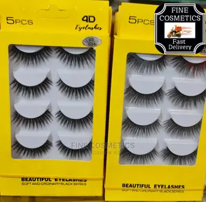 4pairs Beautiful Soft and Ordinary Black 4D False Eyelashes