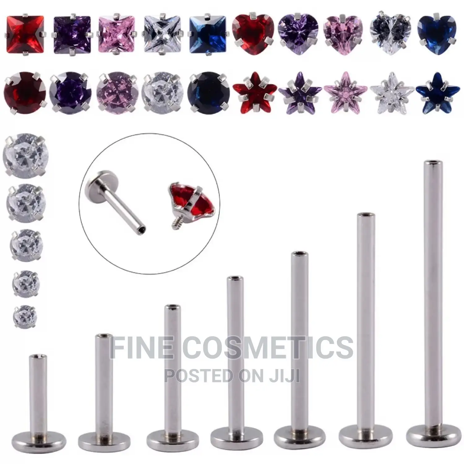 1pair New Hot Selling Earring Stud Internal Threaded Barbell