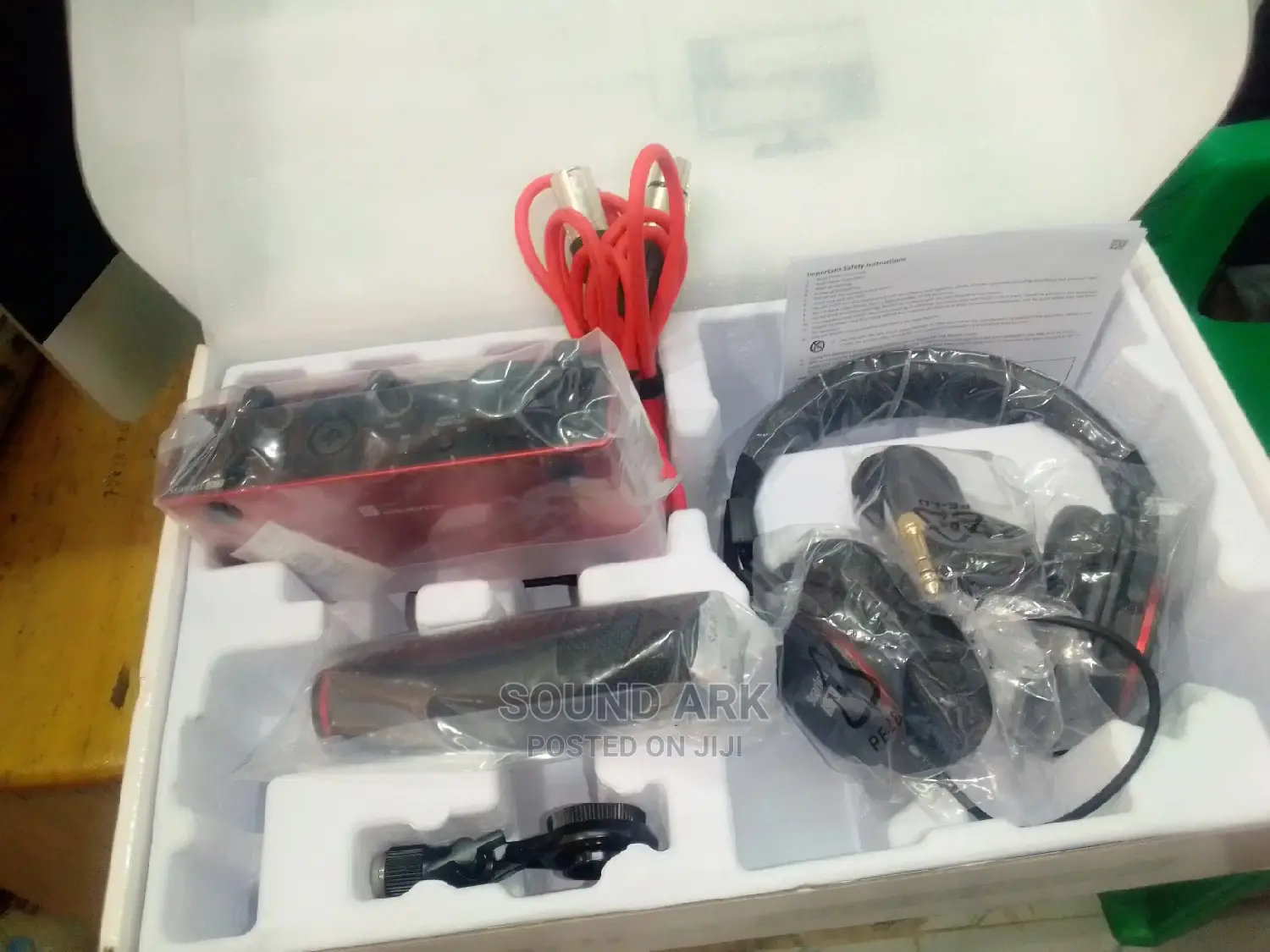 Studio Microphone, Sound Card and Headphones