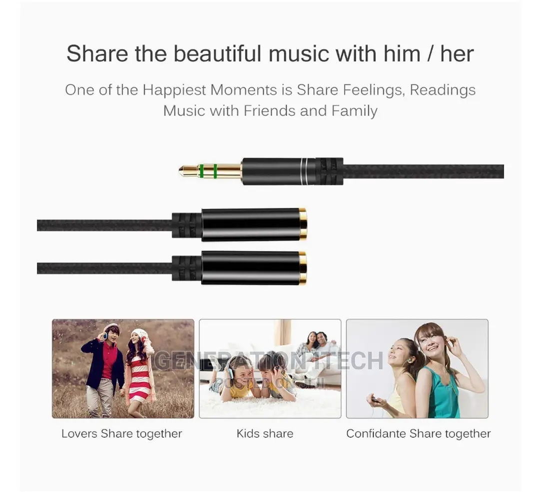 3.5 Mm Headphone Jack Splitter -aux Audio Jack Splitter.