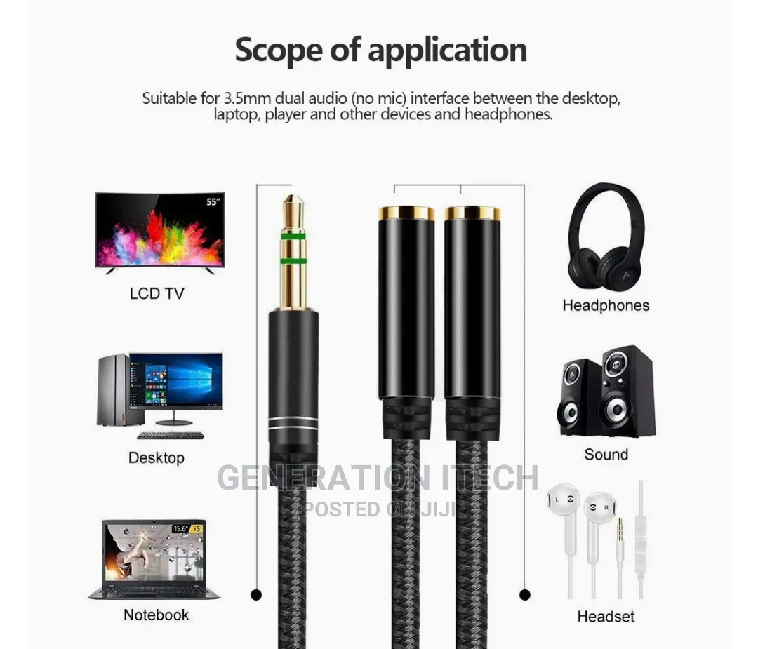 3.5 Mm Headphone Jack Splitter -aux Audio Jack Splitter.