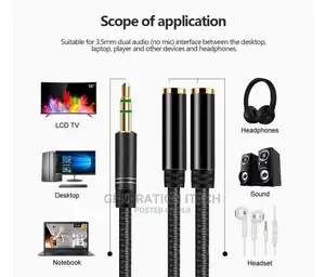 3.5 Mm Headphone Jack Splitter -aux Audio Jack Splitter.