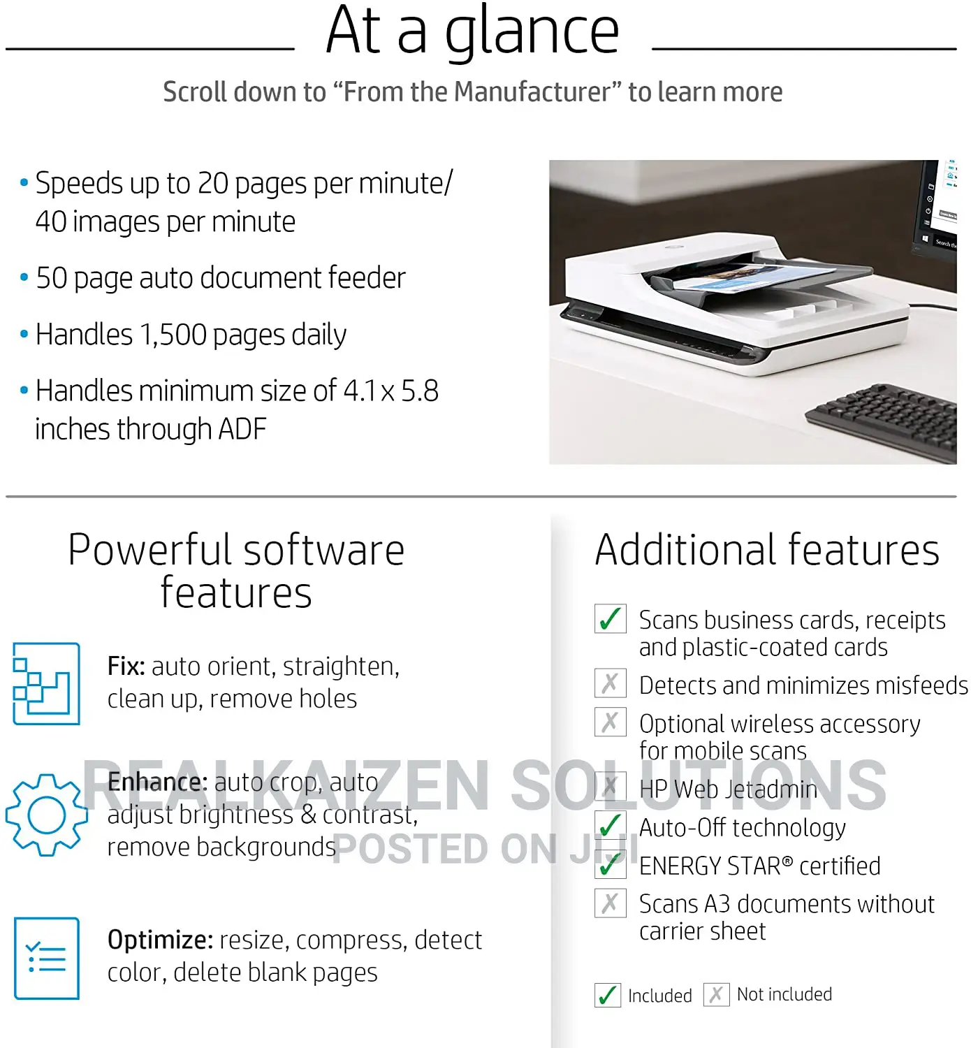HP Scanjet Pro Flatbed Proffessional Scanner