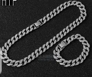 Men's Iced Necklace Plus An Iced Bracelet