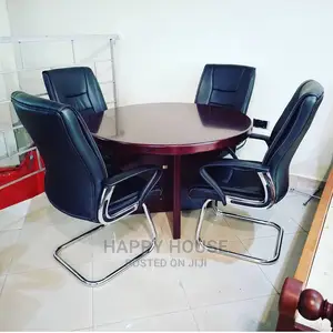Board Room Round Table With 4 Chairs